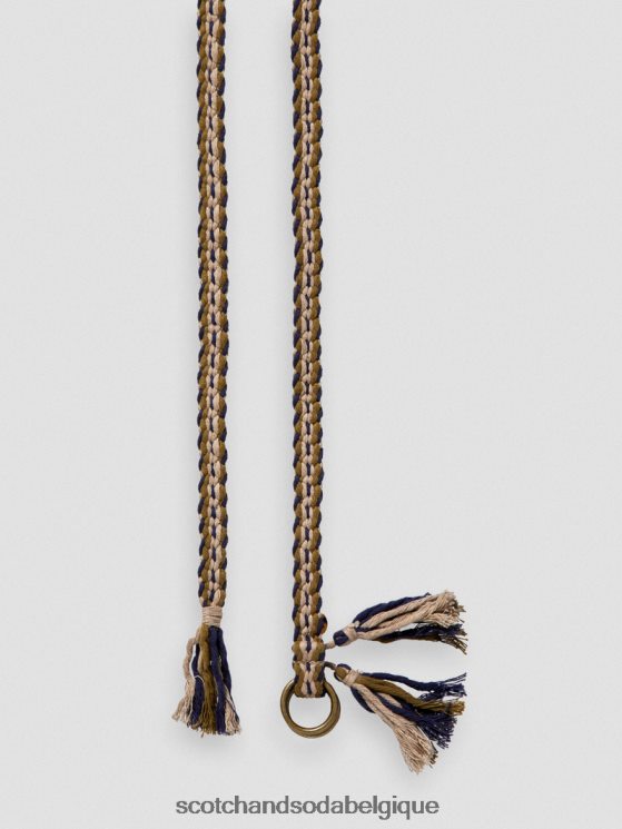 accessoires Scotch & Soda ceinture tressée en coton biologique- Scotch and Soda outlet coquille de noix de coco multi 6BZRBF280