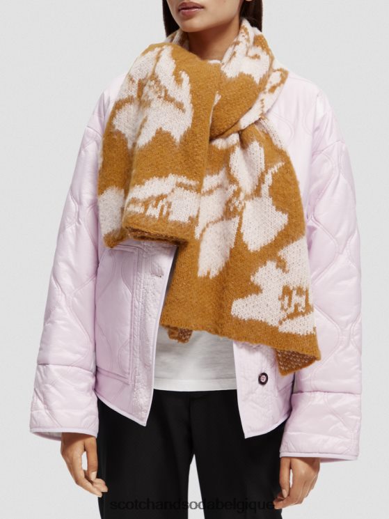 accessoires Scotch & Soda écharpe tissée en jacquard brossé- Scotch and Soda shop online caramel 6BZRBF278