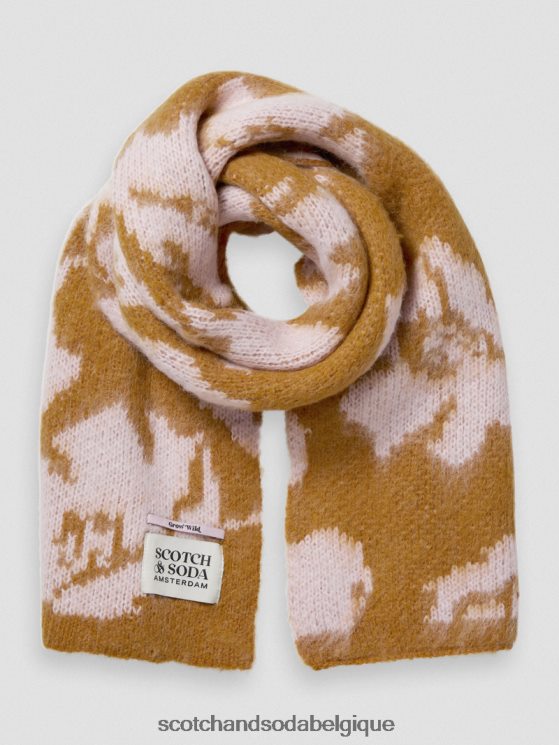 accessoires Scotch & Soda écharpe tissée en jacquard brossé- Scotch and Soda shop online caramel 6BZRBF278