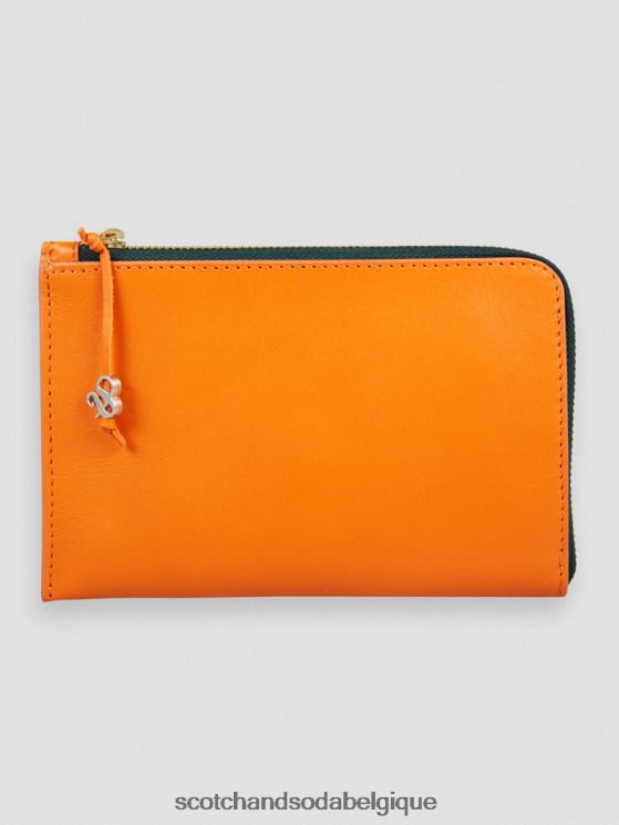 accessoires Scotch & Soda portefeuille de voyage en cuir- Scotch and Soda Bruxelles coucher de soleil orange 6BZRBF273