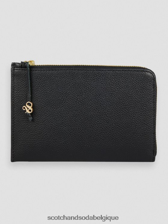 accessoires Scotch & Soda portefeuille de voyage en cuir- Scotch and Soda Namur noir 6BZRBF274