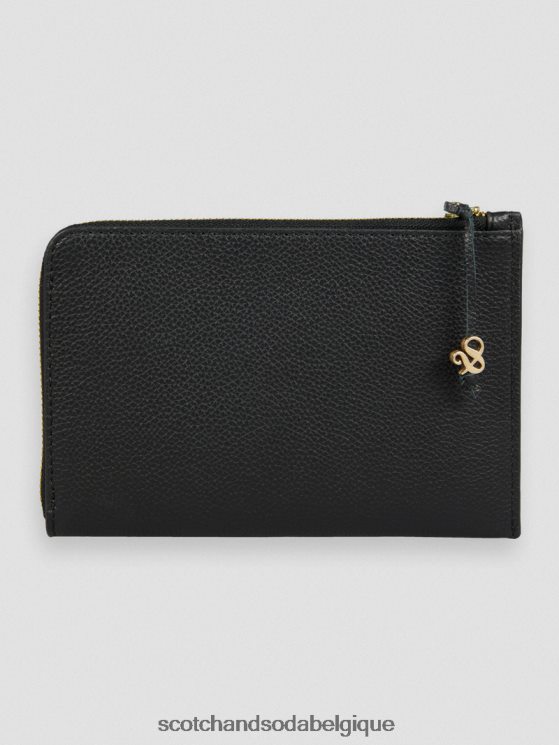 accessoires Scotch & Soda portefeuille de voyage en cuir- Scotch and Soda Namur noir 6BZRBF274