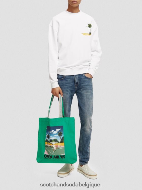 accessoires Scotch & Soda sac fourre-tout en toile à motif artistique- Scotch and Soda Liﾨﾨge vert amazonien 6BZRBF267