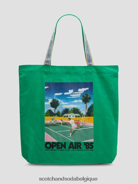 accessoires Scotch & Soda sac fourre-tout en toile à motif artistique- Scotch and Soda Liﾨﾨge vert amazonien 6BZRBF267