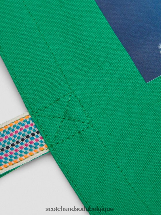 accessoires Scotch & Soda sac fourre-tout en toile à motif artistique- Scotch and Soda Liﾨﾨge vert amazonien 6BZRBF267