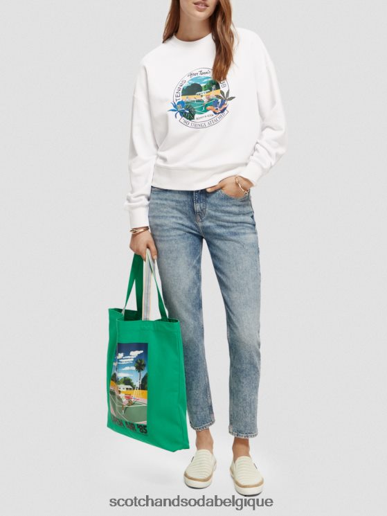accessoires Scotch & Soda sac fourre-tout en toile à motif artistique- Scotch and Soda Liﾨﾨge vert amazonien 6BZRBF267