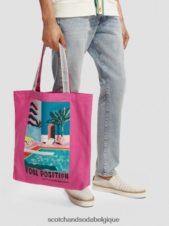 accessoires Scotch & Soda sac fourre-tout en toile à motif artistique- Scotch and Soda femme cerise 6BZRBF266
