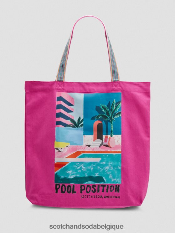 accessoires Scotch & Soda sac fourre-tout en toile à motif artistique- Scotch and Soda femme cerise 6BZRBF266