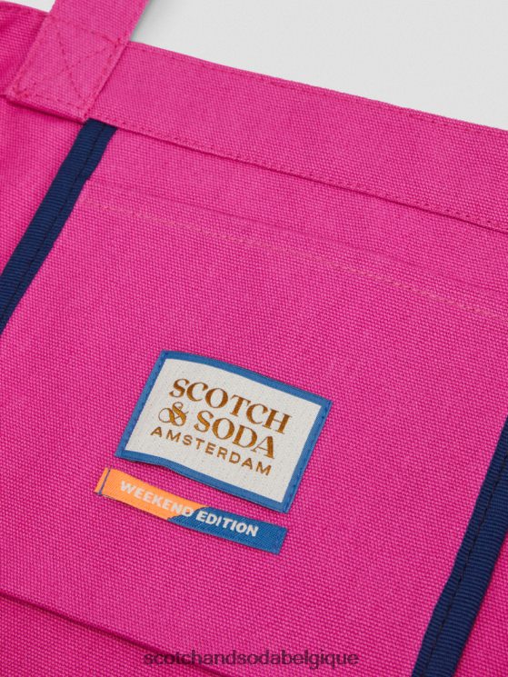 accessoires Scotch & Soda sac fourre-tout en toile à motif artistique- Scotch and Soda femme cerise 6BZRBF266