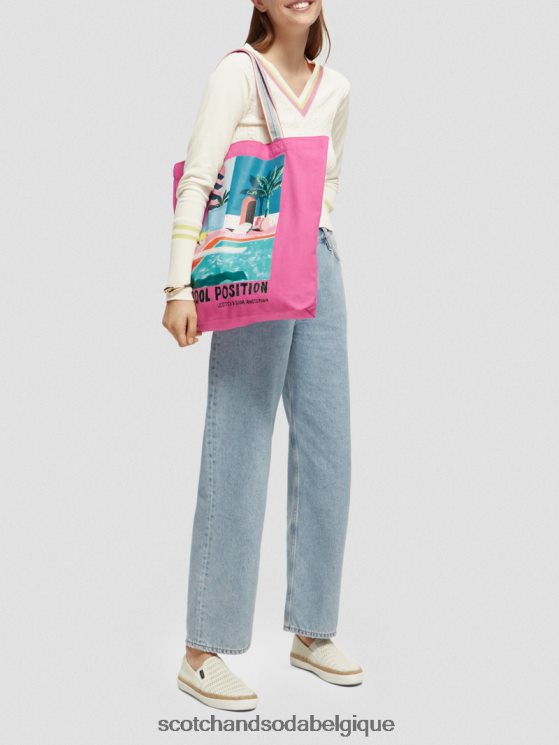 accessoires Scotch & Soda sac fourre-tout en toile à motif artistique- Scotch and Soda femme cerise 6BZRBF266