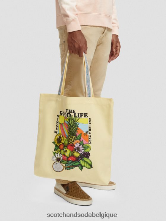 accessoires Scotch & Soda sac fourre-tout en toile à motif artistique- Scotch and Soda parfum banane 6BZRBF268