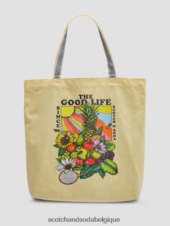 accessoires Scotch & Soda sac fourre-tout en toile à motif artistique- Scotch and Soda parfum banane 6BZRBF268