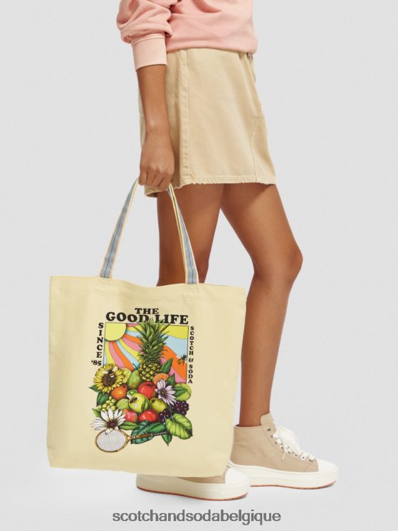 accessoires Scotch & Soda sac fourre-tout en toile à motif artistique- Scotch and Soda parfum banane 6BZRBF268