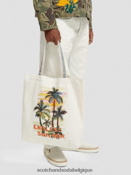 accessoires Scotch & Soda sac fourre-tout en toile à motif artistique- Scotch and Soda shop near me blanc 6BZRBF270
