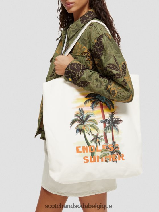 accessoires Scotch & Soda sac fourre-tout en toile à motif artistique- Scotch and Soda shop near me blanc 6BZRBF270