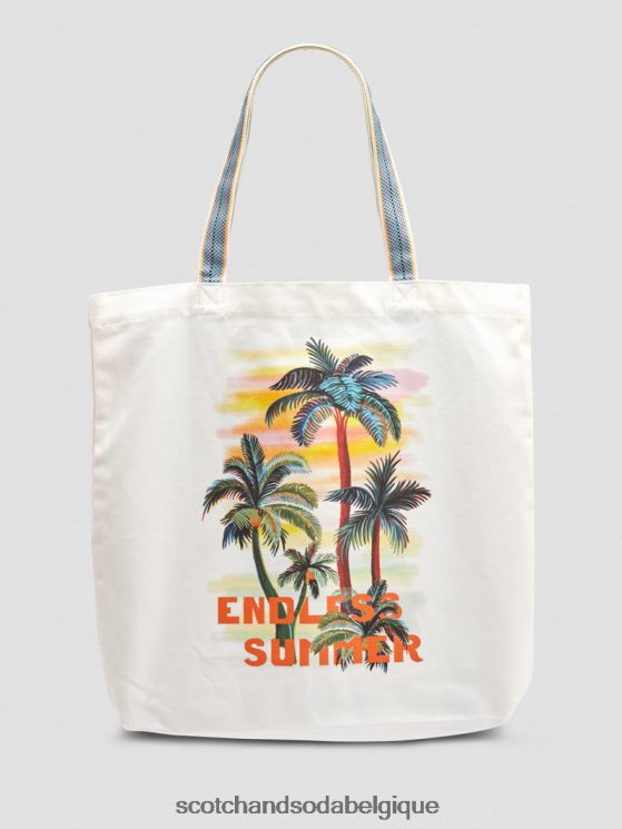 accessoires Scotch & Soda sac fourre-tout en toile à motif artistique- Scotch and Soda shop near me blanc 6BZRBF270