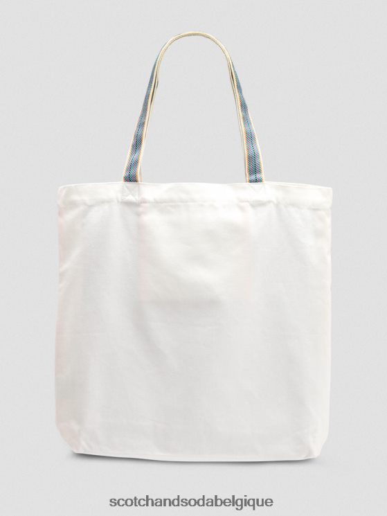 accessoires Scotch & Soda sac fourre-tout en toile à motif artistique- Scotch and Soda shop near me blanc 6BZRBF270