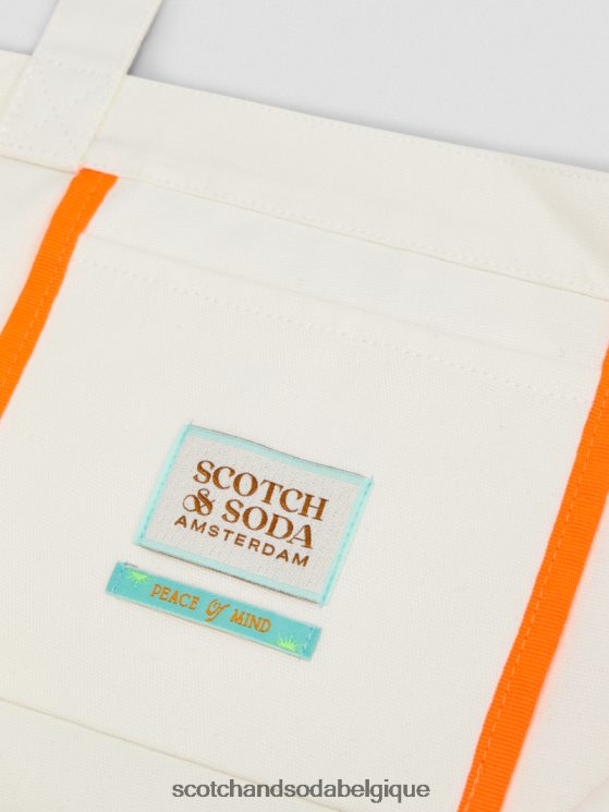 accessoires Scotch & Soda sac fourre-tout en toile à motif artistique- Scotch and Soda shop near me blanc 6BZRBF270