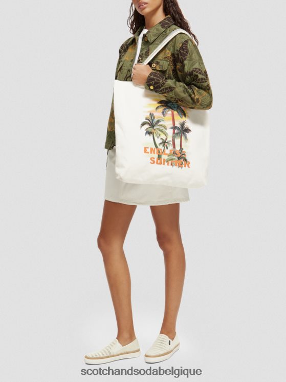 accessoires Scotch & Soda sac fourre-tout en toile à motif artistique- Scotch and Soda shop near me blanc 6BZRBF270