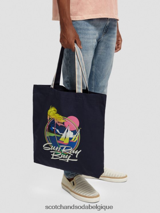 accessoires Scotch & Soda sac fourre-tout en toile à motif artistique- Scotch and Soda shop online marine 6BZRBF269