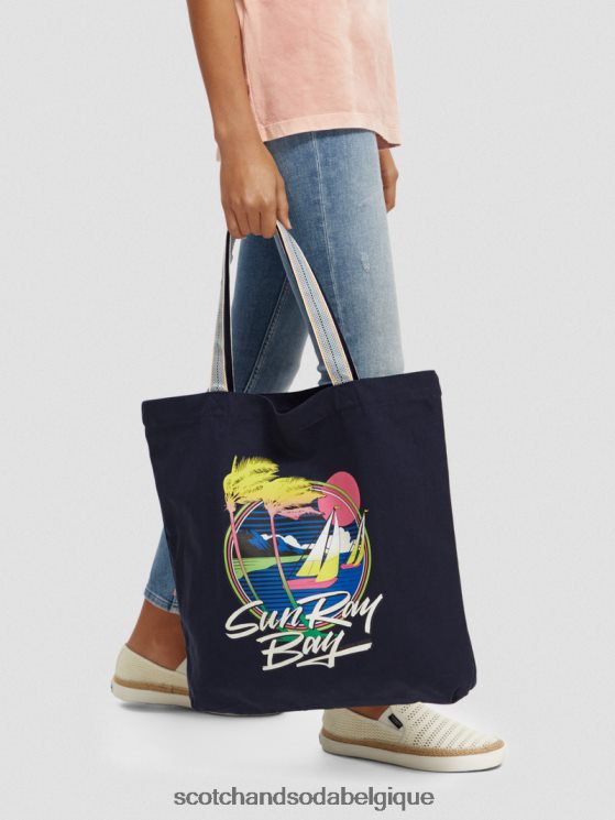 accessoires Scotch & Soda sac fourre-tout en toile à motif artistique- Scotch and Soda shop online marine 6BZRBF269