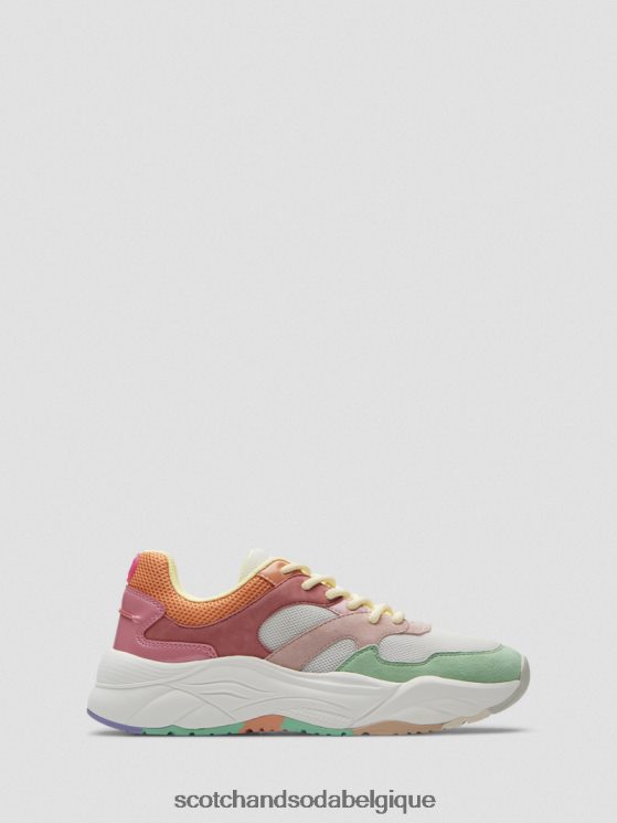chaussure Scotch & Soda baskets en daim céleste- Scotch and Soda parfum rose multicolore 6BZRBF259