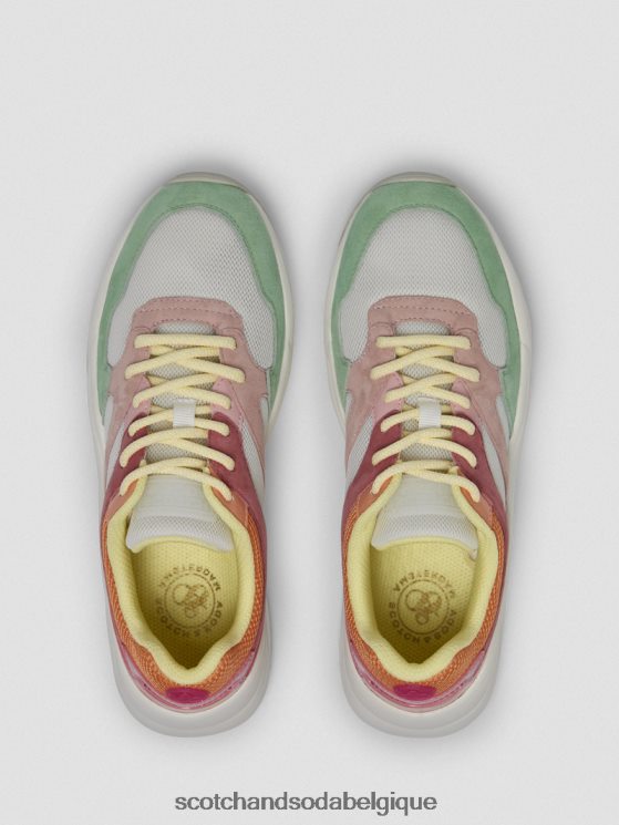 chaussure Scotch & Soda baskets en daim céleste- Scotch and Soda parfum rose multicolore 6BZRBF259