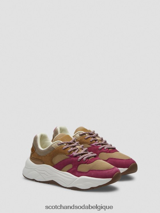chaussure Scotch & Soda baskets en daim céleste- Scotch and Soda shop online marron/violet multicolore 6BZRBF260