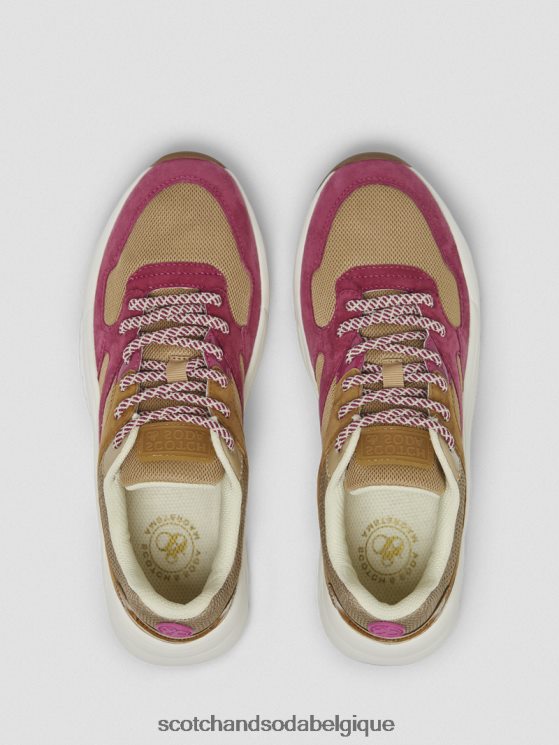 chaussure Scotch & Soda baskets en daim céleste- Scotch and Soda shop online marron/violet multicolore 6BZRBF260