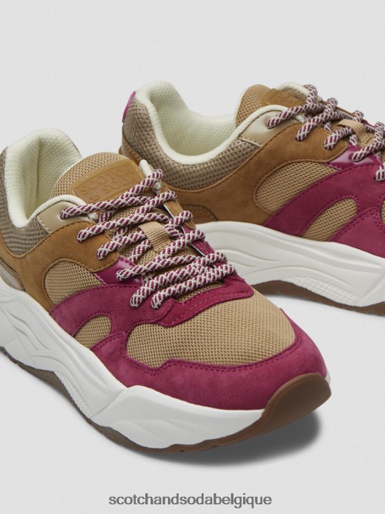 chaussure Scotch & Soda baskets en daim céleste- Scotch and Soda shop online marron/violet multicolore 6BZRBF260