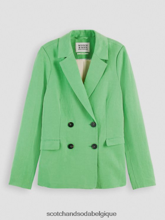 vêtements Scotch & Soda blazer à double boutonnage- Scotch and Soda femme perruche brillante 6BZRBF176