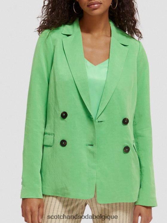 vêtements Scotch & Soda blazer à double boutonnage- Scotch and Soda femme perruche brillante 6BZRBF176