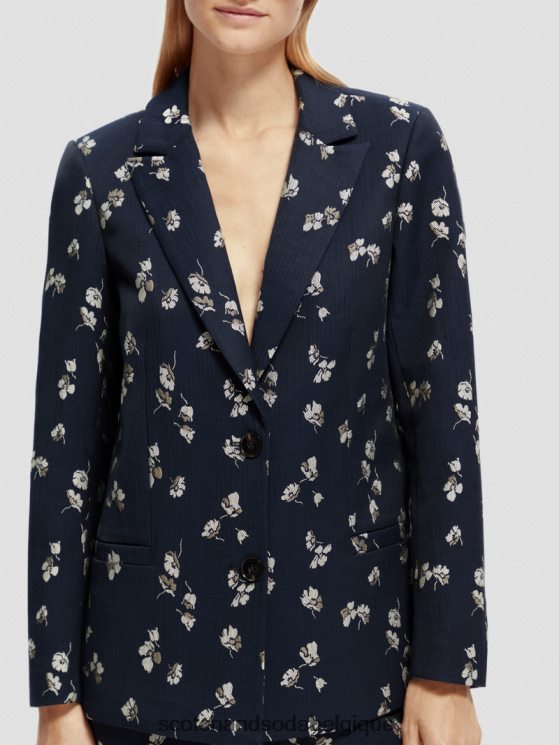 vêtements Scotch & Soda blazer en jacquard imprimé coupe décontractée- Scotch and Soda Bruxelles tulipes 6BZRBF174