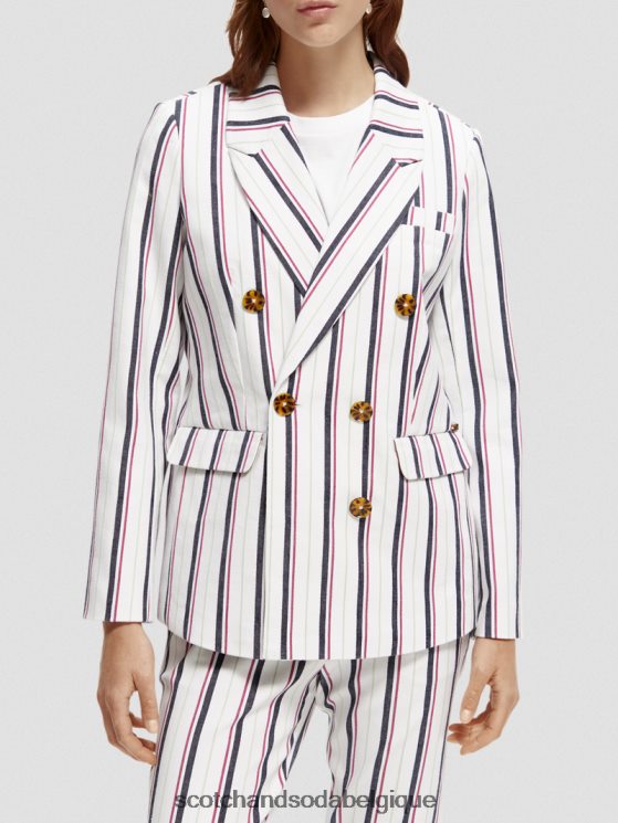 vêtements Scotch & Soda blazer rayé à double boutonnage- Scotch and Soda Belgique bande de club 6BZRBF173