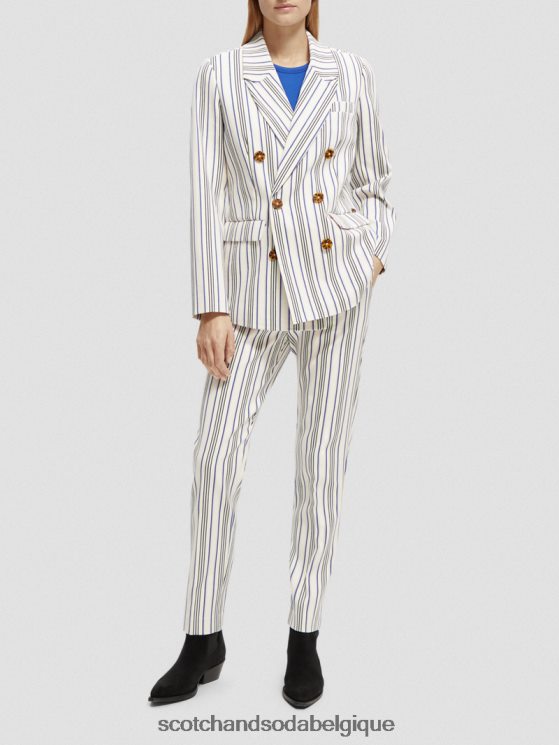 vêtements Scotch & Soda blazer rayé à double boutonnage- Scotch and Soda outlet rayures bleues et roses 6BZRBF172