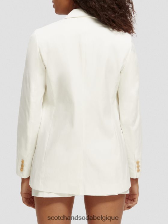 vêtements Scotch & Soda blazer à simple boutonnage- Scotch and Soda outlet blanc cassé 6BZRBF181
