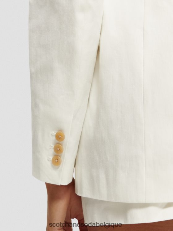 vêtements Scotch & Soda blazer à simple boutonnage- Scotch and Soda outlet blanc cassé 6BZRBF181