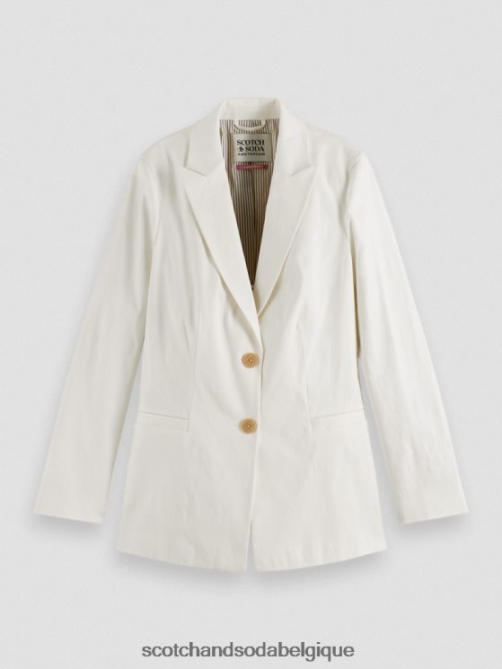 vêtements Scotch & Soda blazer à simple boutonnage- Scotch and Soda outlet blanc cassé 6BZRBF181