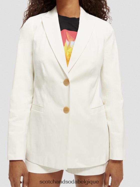 vêtements Scotch & Soda blazer à simple boutonnage- Scotch and Soda outlet blanc cassé 6BZRBF181