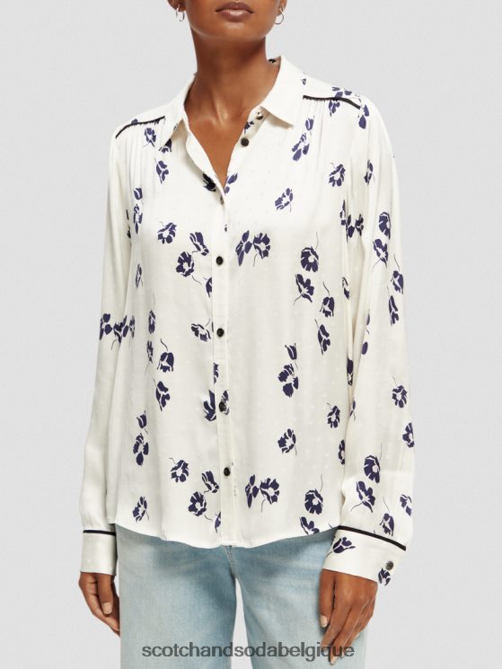 vêtements Scotch & Soda chemise coupe slim passepoilée- Scotch and Soda outlet tulipes 6BZRBF55