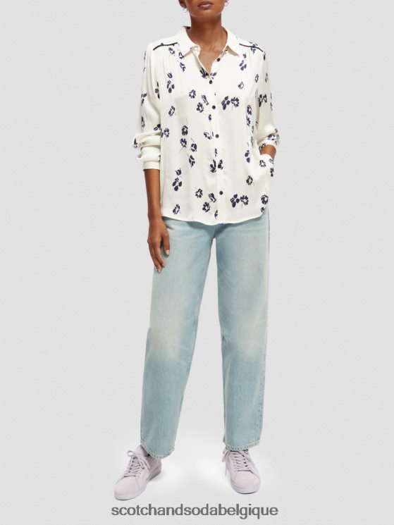 vêtements Scotch & Soda chemise coupe slim passepoilée- Scotch and Soda outlet tulipes 6BZRBF55