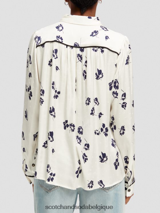 vêtements Scotch & Soda chemise coupe slim passepoilée- Scotch and Soda outlet tulipes 6BZRBF55