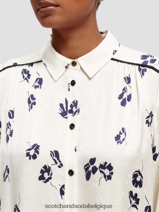 vêtements Scotch & Soda chemise coupe slim passepoilée- Scotch and Soda outlet tulipes 6BZRBF55