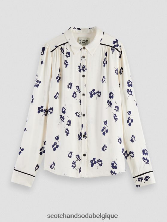 vêtements Scotch & Soda chemise coupe slim passepoilée- Scotch and Soda outlet tulipes 6BZRBF55