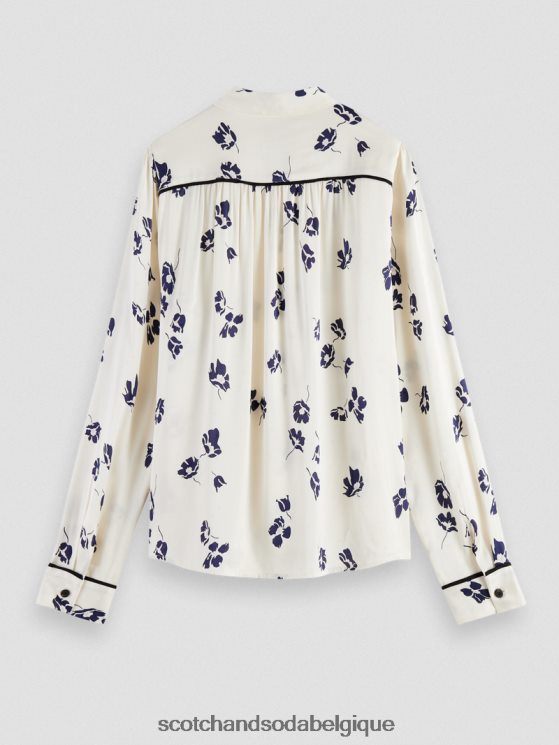 vêtements Scotch & Soda chemise coupe slim passepoilée- Scotch and Soda outlet tulipes 6BZRBF55