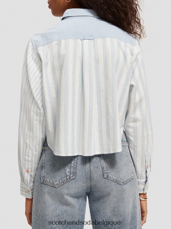 vêtements Scotch & Soda chemise courte coupe carrée- Scotch and Soda shop online bleu de mer 6BZRBF44