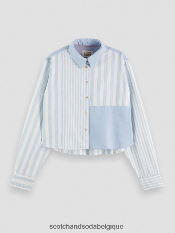 vêtements Scotch & Soda chemise courte coupe carrée- Scotch and Soda shop online bleu de mer 6BZRBF44