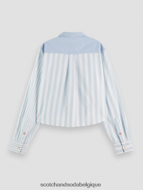 vêtements Scotch & Soda chemise courte coupe carrée- Scotch and Soda shop online bleu de mer 6BZRBF44