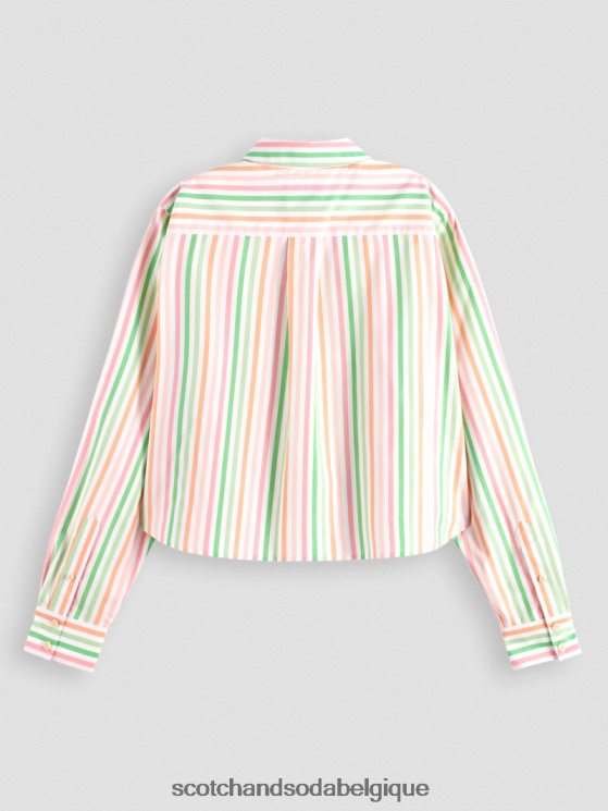 vêtements Scotch & Soda chemise courte en coton biologique coupe boxy- Scotch and Soda outlet multi-rayures 6BZRBF46