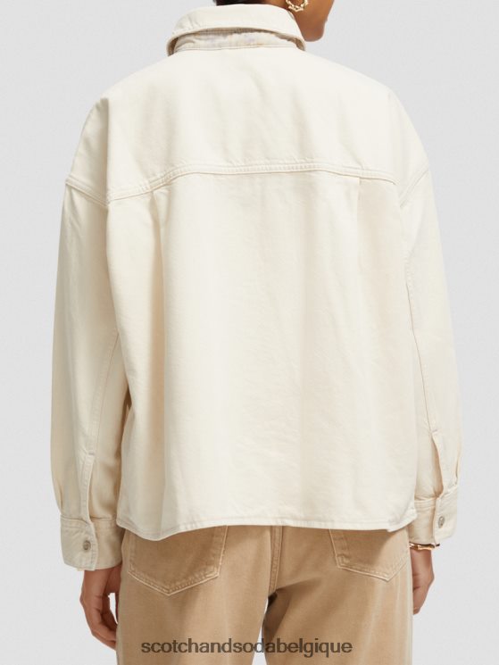 vêtements Scotch & Soda chemise en jean oversize western- Scotch and Soda Belgique écru délavé 6BZRBF56
